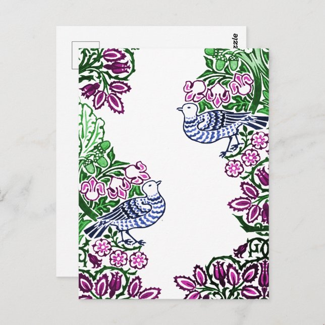 Cartão Postal Bolotas de Flores de Arte Folclórica (Frente/Verso)