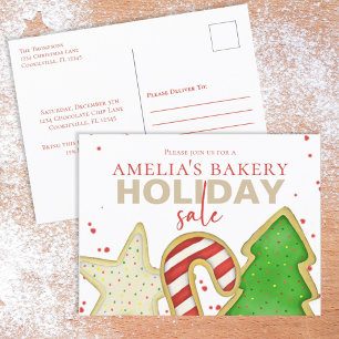 Cartão Postal Bolsa de Biscoito de Branca de Natal