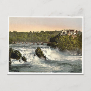 Cartão Postal Bolsa de Rheinfall Schloss Laufen, Schiffchen. cl