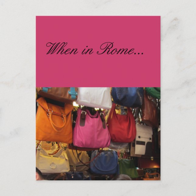 Cartão Postal Bolsas italianas - Roma, Itália (Frente)