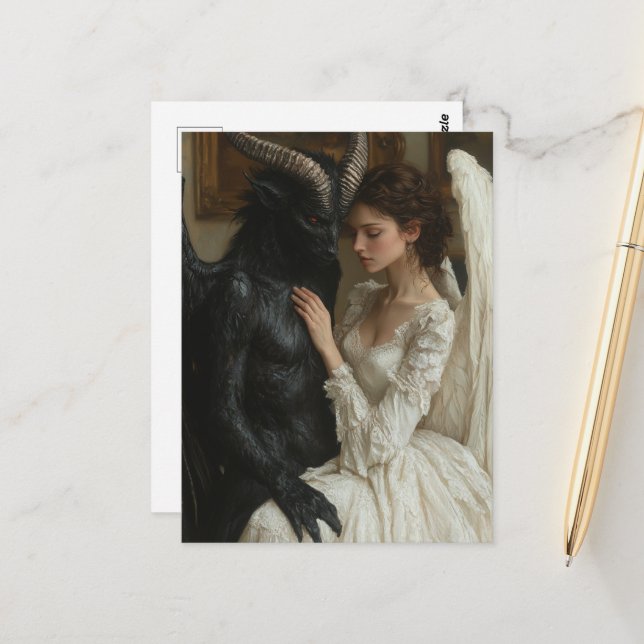 Cartão Postal Bom Anjo e Mau Demônio (Frente/Verso In Situ)