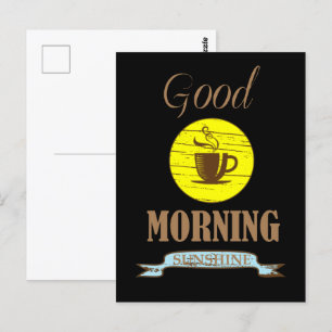 Cartão Postal Bom dia citações engraçadas de bebedores de café
