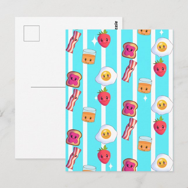 Cartão Postal Bom dia, delicioso café da manhã (Frente/Verso)