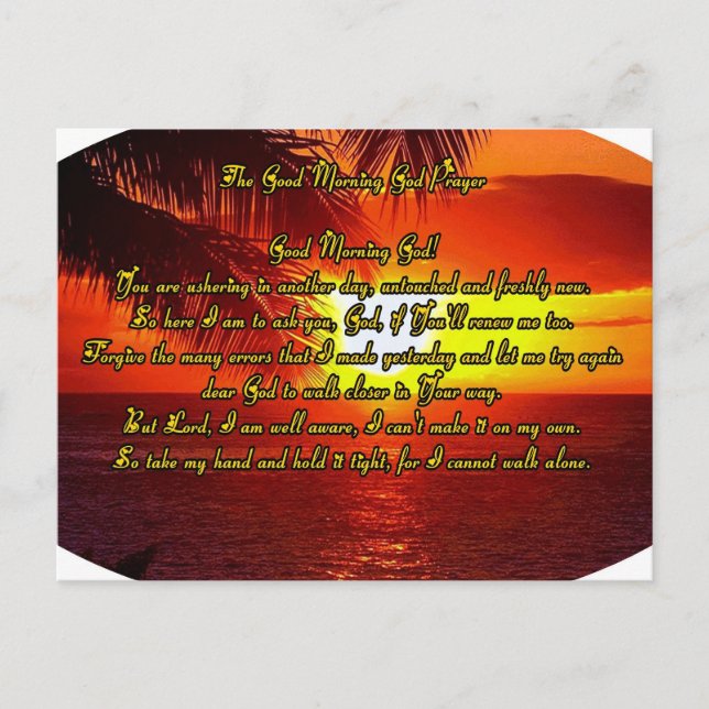 Cartão Postal Bom dia, oração de Deus (Frente)
