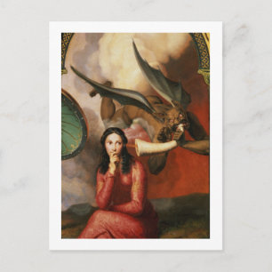 Cartão Postal Bom e Mau: O Diabo Tempting a Young Woman, 1
