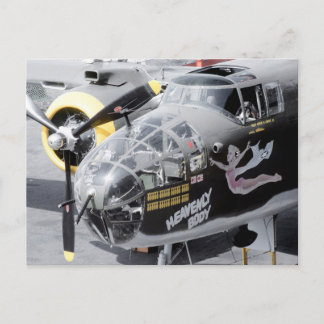 CARTÃO POSTAL BOMBA B25 MITCHELL "CORPO PESADO" ARTE