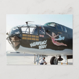 CARTÃO POSTAL BOMBA B25 MITCHELL "CORPO PESADO" ARTE
