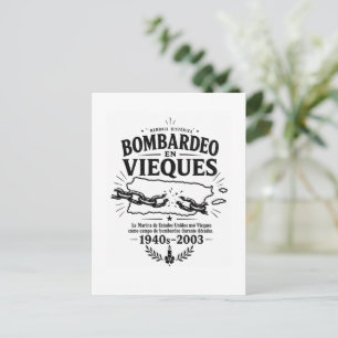 Cartão Postal Bombardeio em Vieques Porto Rico Memória Histórica