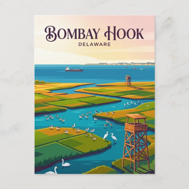 Cartão Postal Bombay Hook EUA (Frente)