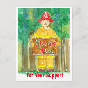 Cartão Postal Bombeiro Obrigado Pelo Seu Apoio