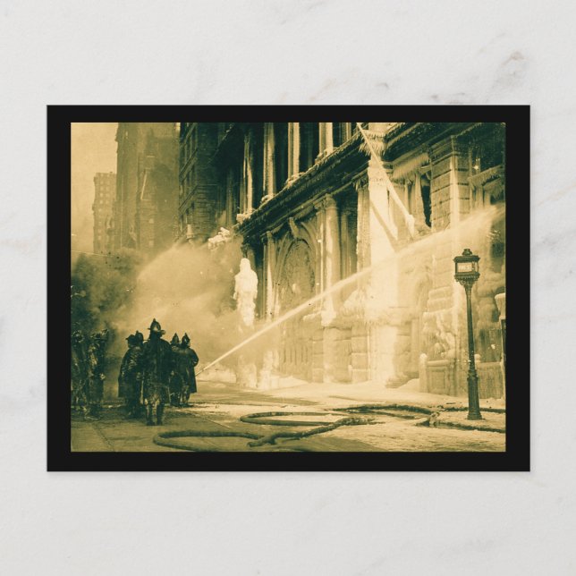 Cartão Postal Bombeiro Spray Building Pine Street Nova Iorque (Frente)