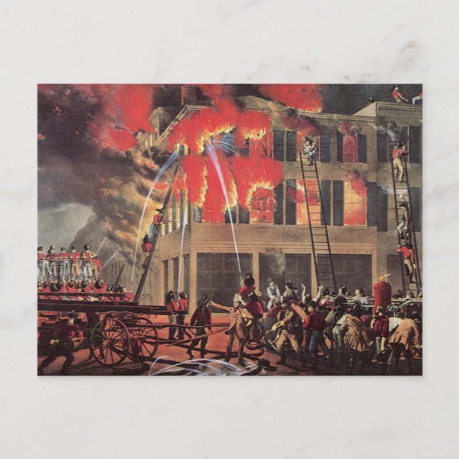 Cartão Postal Bombeiros de empresas Vintage, bombeiros bombeiros (Frente)