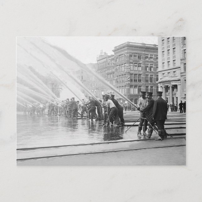 Cartão Postal Bombeiros Nova Iorque, 1908 (Frente)