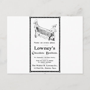 Cartão Postal Bombons de Chocolate Lowney's