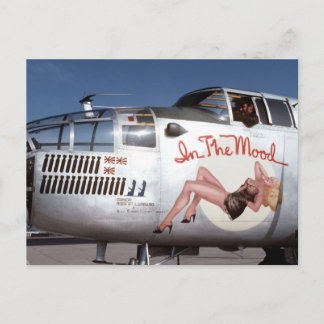 CARTÃO POSTAL BOMBRA B25 MITCHELL "NO HUMOR" ARTE NARIZ