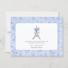 Cartão Postal Bon Jour Bebe Romântico Azul Francês Obrigado