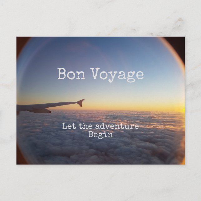 Cartão Postal Bon Voyage, que a aventura comece (Frente)