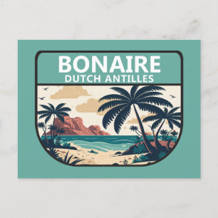 Cartão Postal Bonaire - Antilhas Neerlandesas Retro Emblem