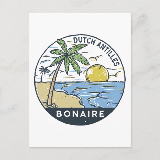 Cartão Postal Bonaire Dutch Antilles Vintage (Frente)