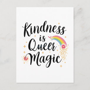 Cartão Postal Bondade É Magia Queer Arco-Íris Citação LGBTQ+
