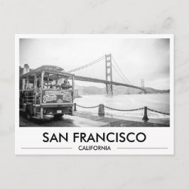 Cartão Postal Bonde de São Francisco na Ponte Golden Gate