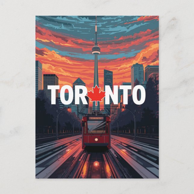 Cartão Postal Bonde do Torre CN de Toronto Canadá (Frente)