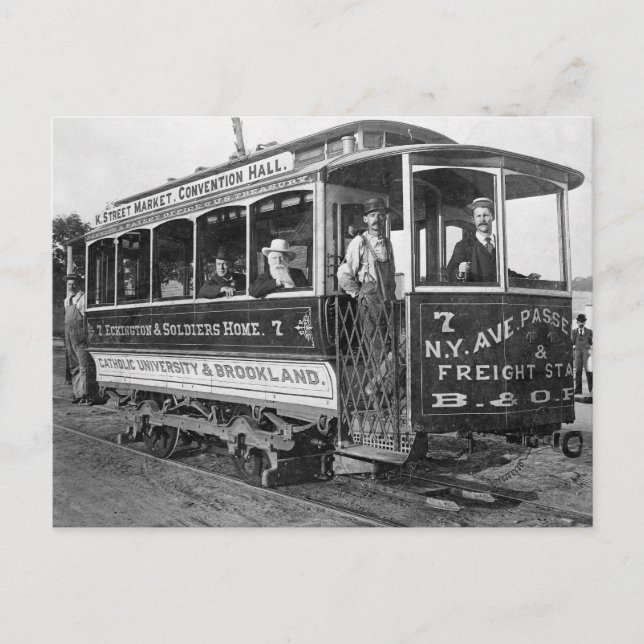 Cartão Postal Bonde em Washington D.C., 1890 (Frente)