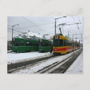 Cartão Postal Bondes Suíços no depósito BVB Basel, Suíça
