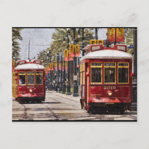 Cartão Postal Bondes Vermelhos de NOLA