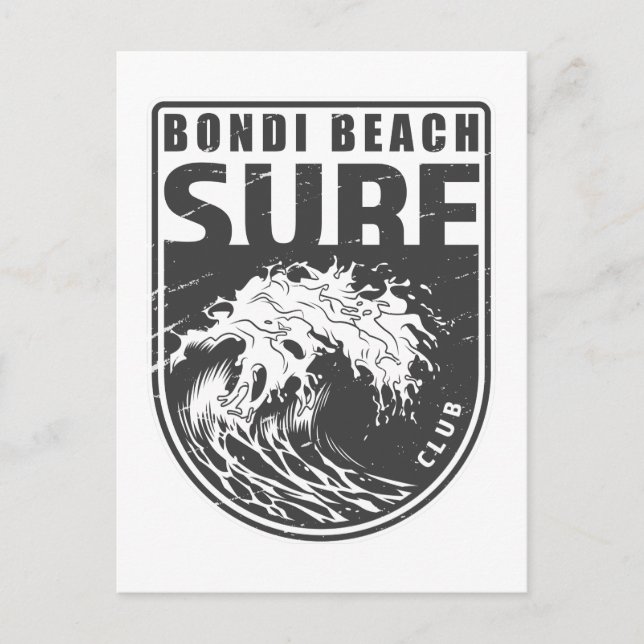 Cartão Postal Bondi Beach Surf Club, Austrália Emblem (Frente)