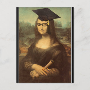 Cartão Postal Boné de Formando para Graduação Mona Lisa