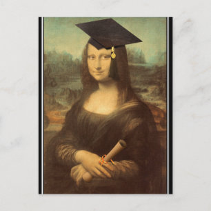 Cartão Postal Boné de Formando para Graduação Mona Lisa