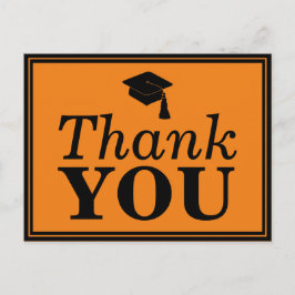 Cartão Postal Boné Formando Negro Laranja Obrigado