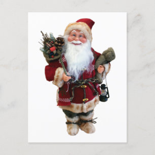 Cartão Postal boneca do Pai Natal enfeites de natal