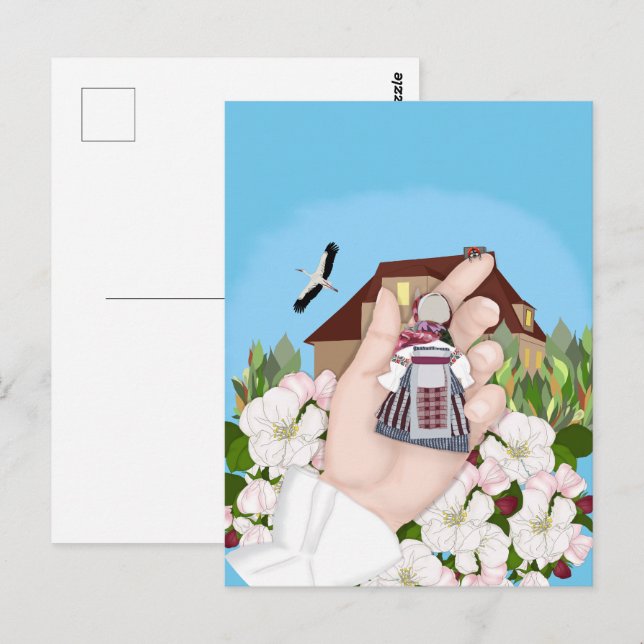 Cartão Postal Boneca Folclórica Ucraniana, Motanka. Camiseta (Frente/Verso)