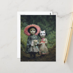 Cartão Postal Bonecas na Floresta