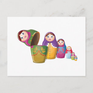 Cartão Postal Bonecas Russas Aninhadas
