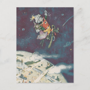 Cartão Postal Bonecas veem Terra a partir do Espaço Exterior