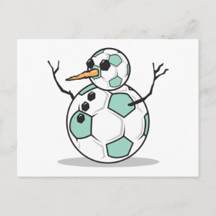 Cartão Postal boneco de neve de bola de futebol bobo