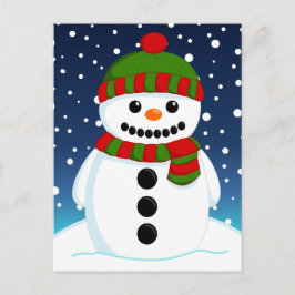 Cartão Postal Boneco de Neve de Natal Adorável
