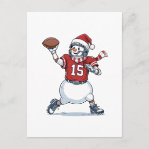 Cartão Postal Boneco de Neve Jogador de Futebol Natal 2026 Feria