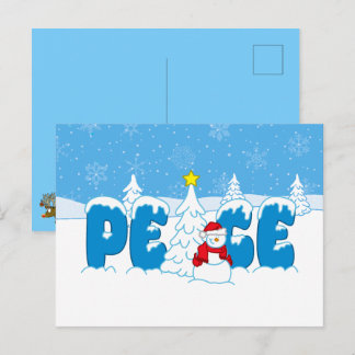 Cartão Postal Boneco de Neve Paz Gráficos Loucura Natal