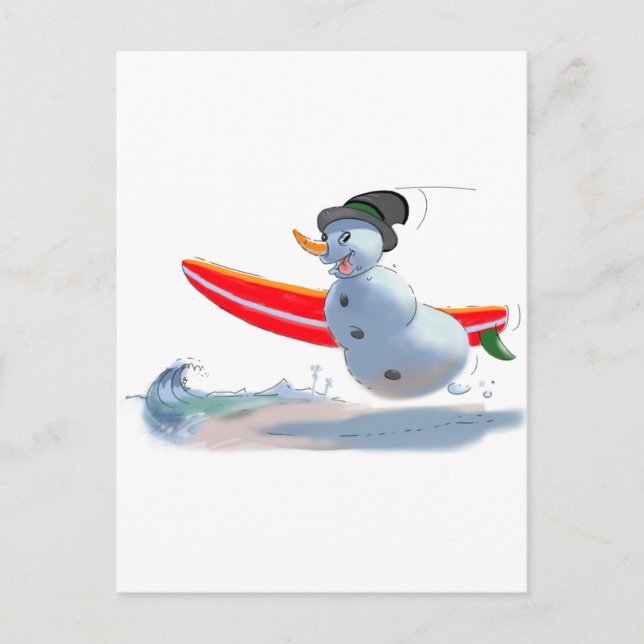 Cartão Postal Boneco de Neve sUrFeR (Frente)