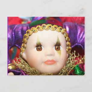 Cartão Postal Boneco de palhaço Mardi Gras