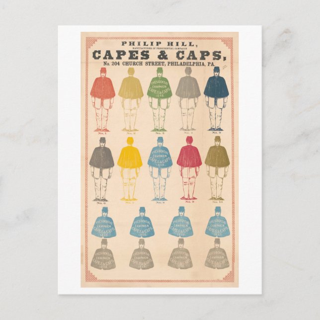 Cartão Postal Bonés da Campanha Presidencial e Capes Advertiseme (Frente)