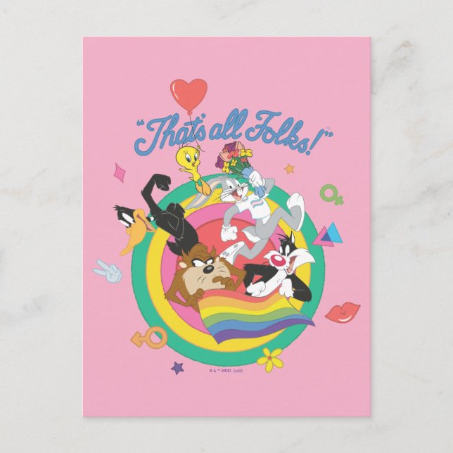 Cartão Postal BONEY TUNES™ - Isso é tudo, pessoal! Pride Bullsey (Frente)