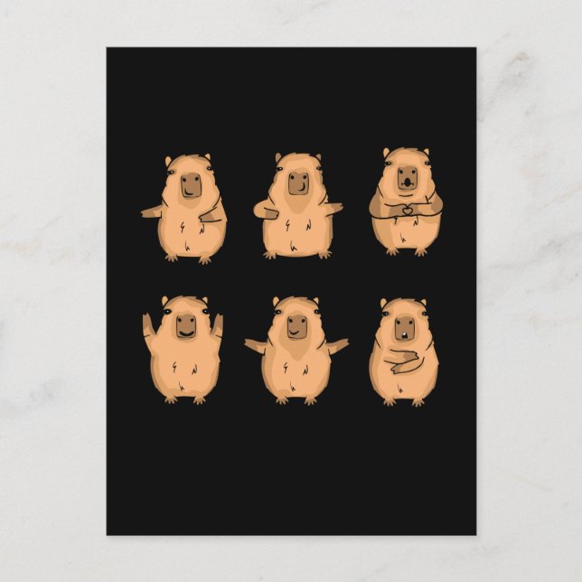 Cartão Postal Bonita Capybara Gift Women Kids Capybara (Frente)