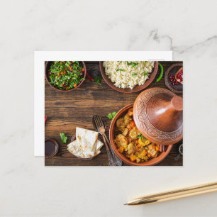 Cartão Postal Bonita Comida de Tajine em Marrocos