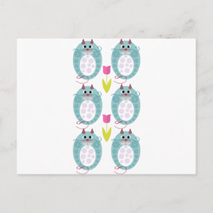 Cartão Postal Bonita design de gato chamada Babushkat