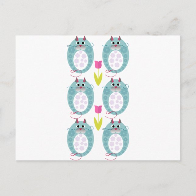 Cartão Postal Bonita design de gato chamada Babushkat (Frente)